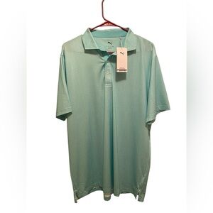 Puma Men's Mint Green Polo‎ Shirt. Size large. New with tags
